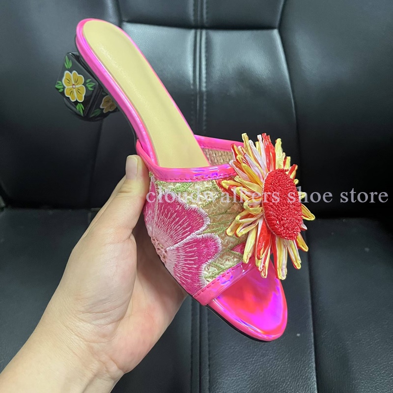 รองเท้าแตะฤดูร้อนประดับดอกทานต - Embroidery Embellishments บทวิจารณ์และราคา