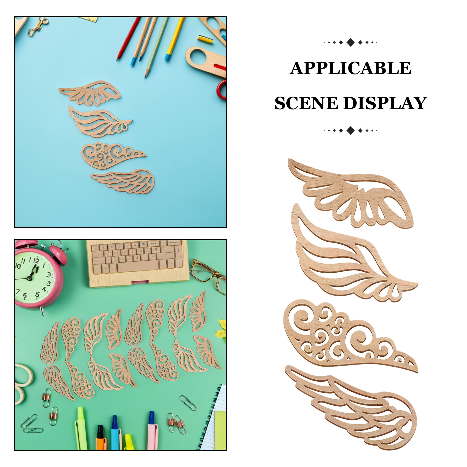 ปีกไม้ 40 ชิ้น แบบยังไม่ทาสี ส - Christmas Craft Embellishment บทวิจารณ์และราคา