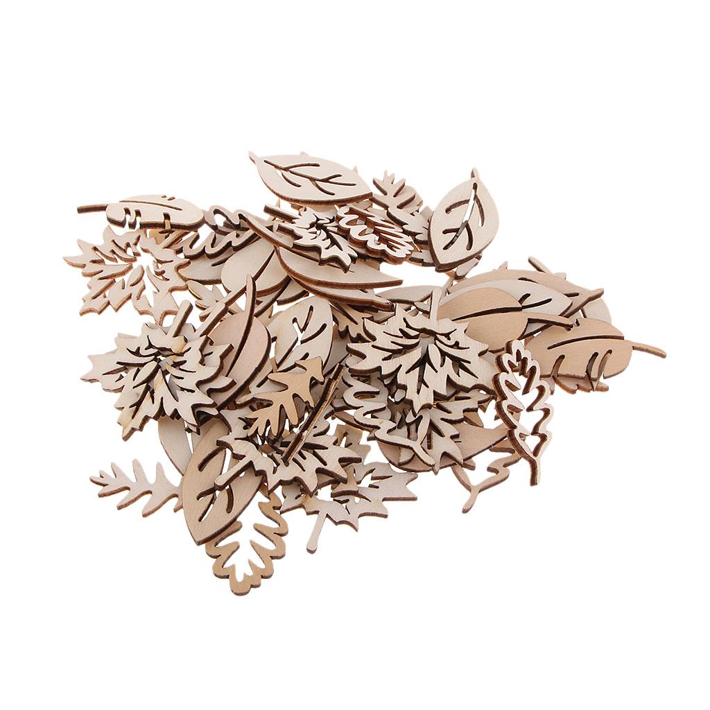 อุปกรณ์ตกแต่งใบไม้จากไม้50ชิ้น - Christmas Craft Embellishment บทวิจารณ์และราคา