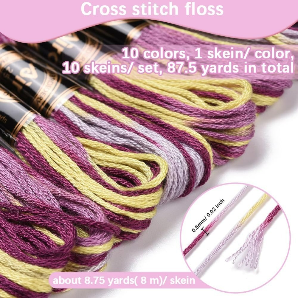 6 Strands สีม่วง Variegated เย - Embroidery Embellishments บทวิจารณ์และราคา