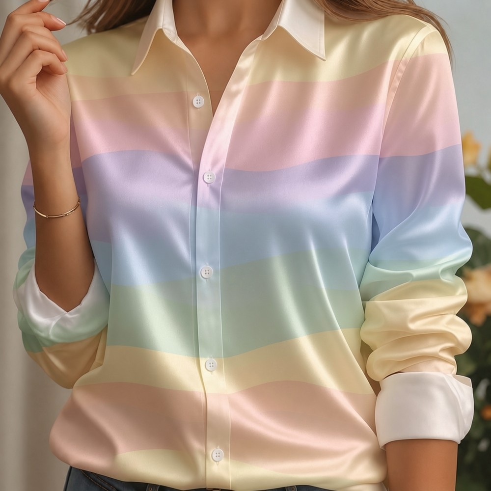 เสื้อเชิ้ตผู้หญิง ปกผ้าซาติน ล - Embellish Knit บทวิจารณ์และราคา