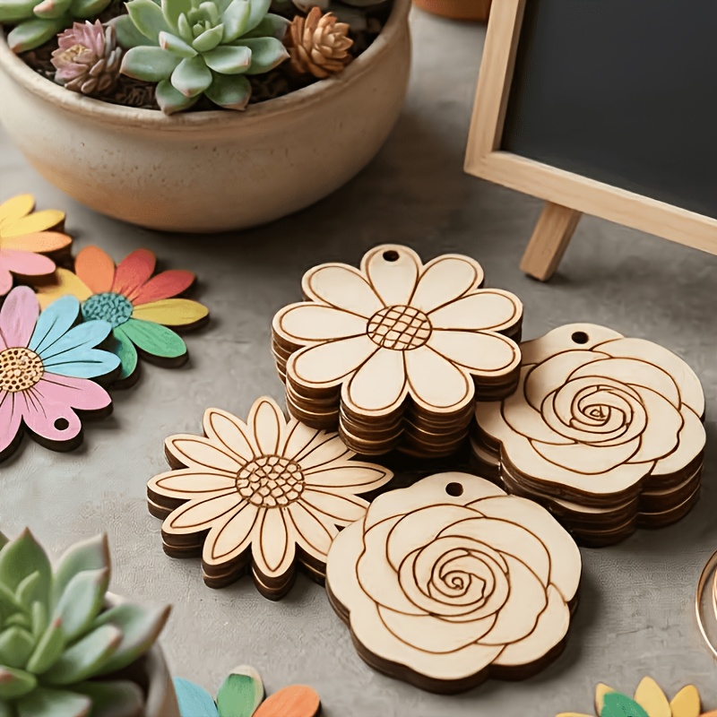 ชุด 50 ชิ้น/เซ็ต แผ่นไม้ดอกไม้ - Easter Craft Embellishment Set บทวิจารณ์และราคา