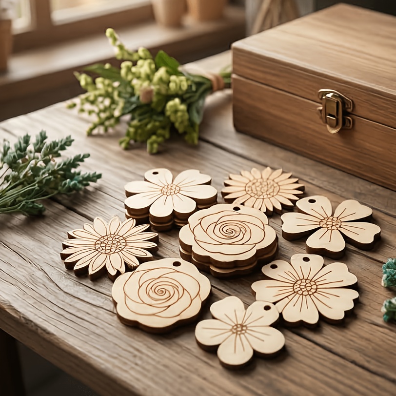 ชุด 50 ชิ้น/เซ็ต แผ่นไม้ดอกไม้ - Easter Craft Embellishment Set บทวิจารณ์และราคา