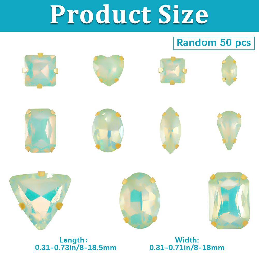 50 ชิ้น คริสตัลเย็บติดหลากหลาย - Sew On Rhinestone บทวิจารณ์และราคา