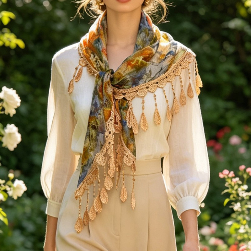 ผ้าพันเอวลายดอกไม้สไตล์วินเทจ  - Tassel Fringe Trim บทวิจารณ์และราคา