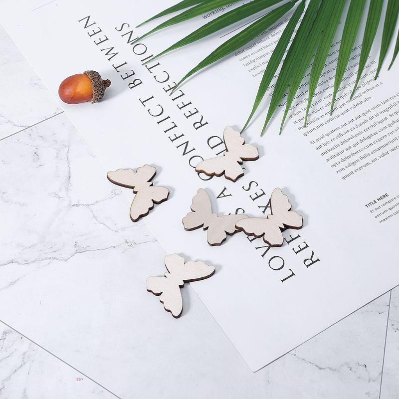 50 ชิ้นสำหรับผีเสื้อรูปร่างไม้ - Christmas Craft Embellishment บทวิจารณ์และราคา