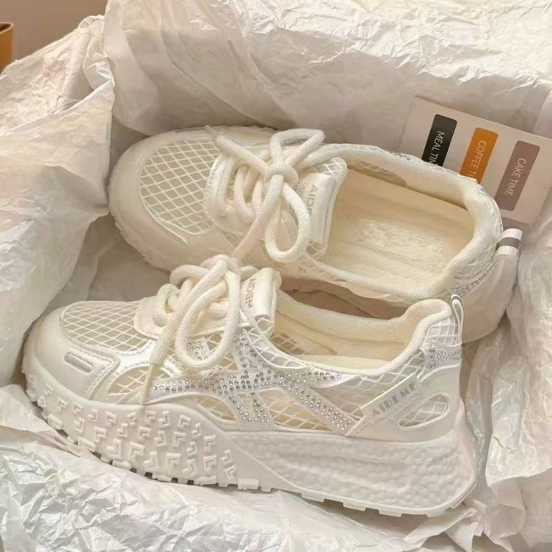 รองเท้าผ้าใบผู้หญิงแบบสวมใส่สบ - Crystal Mesh Fabric บทวิจารณ์และราคา