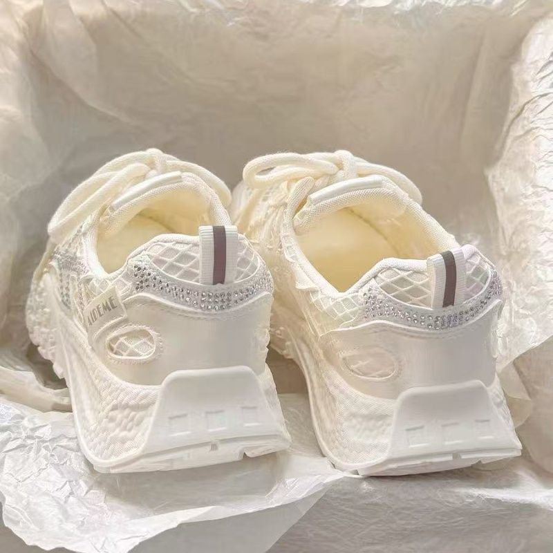 รองเท้าผ้าใบผู้หญิงแบบสวมใส่สบ - Crystal Mesh Fabric บทวิจารณ์และราคา