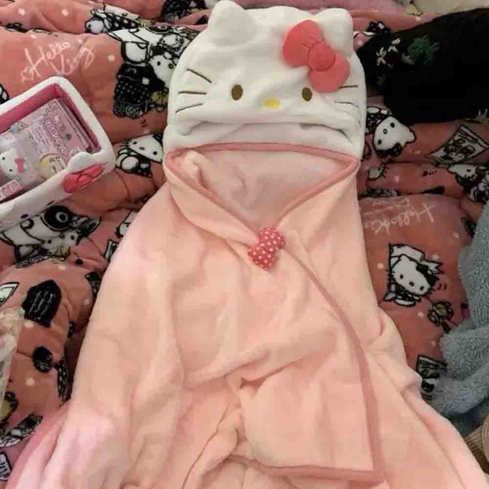 ผ้าคลุมฮีลโลคิตตี้น่ารัก ผ้าห่ - Embellish Knit บทวิจารณ์และราคา